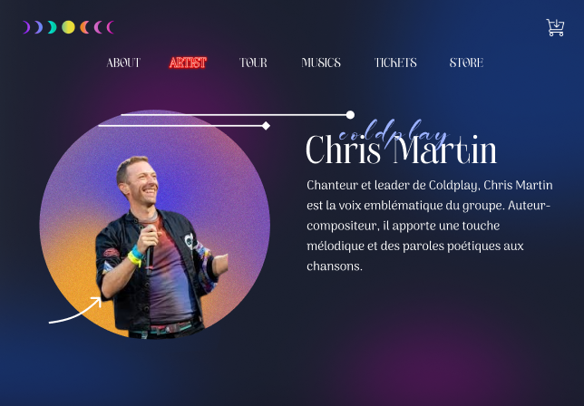 Aperçu de la page d'accueil avec la barre de navigation