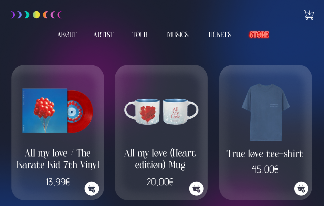 Aperçu de la page d'accueil avec la barre de navigation